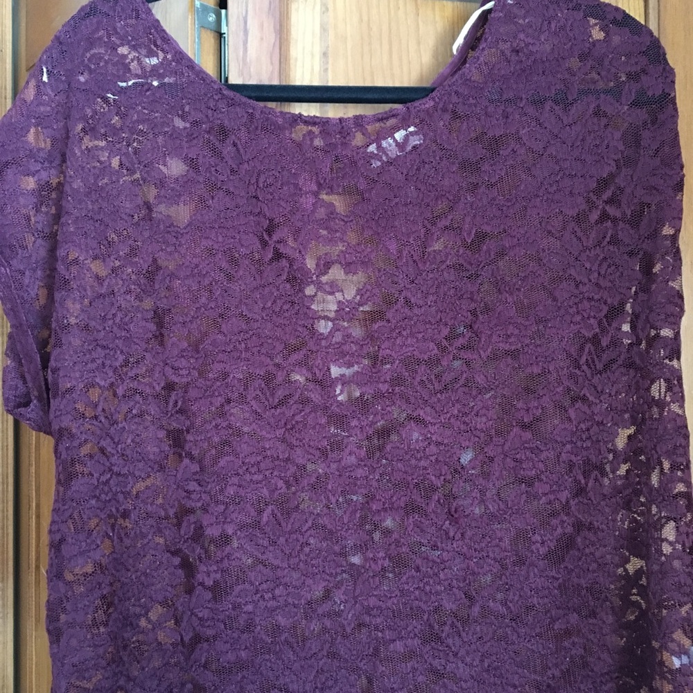 Burgundy Lace Top